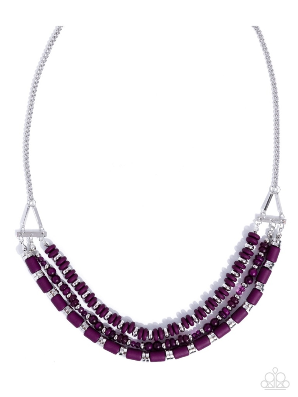 N-82 Paparazzi Elegant Essence Purple Multi-Strand Necklace